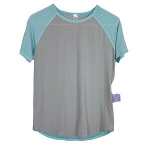 NWT Ivivva Lululemon Aspiration Blue Gray Tee T-Shirt Girls 14